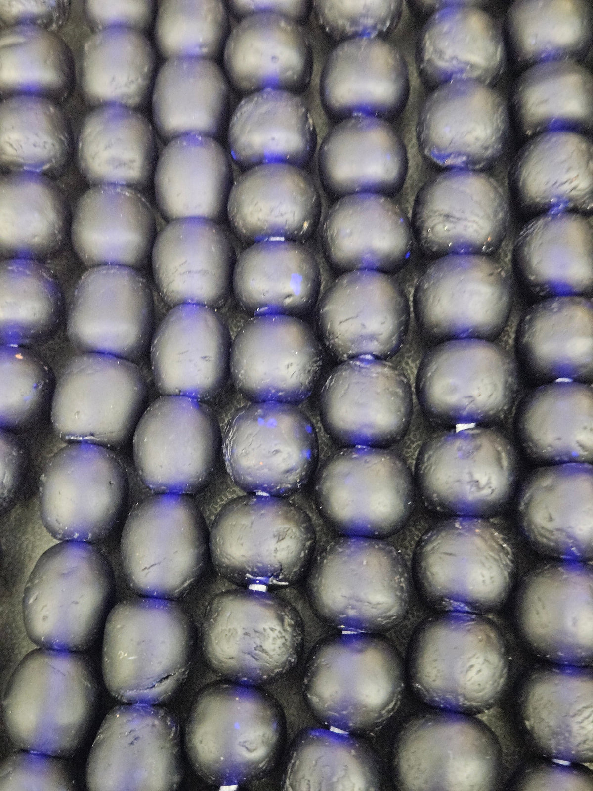 African Glass Beads – Deep Indigo Krobo Pocket Beads from Ghana