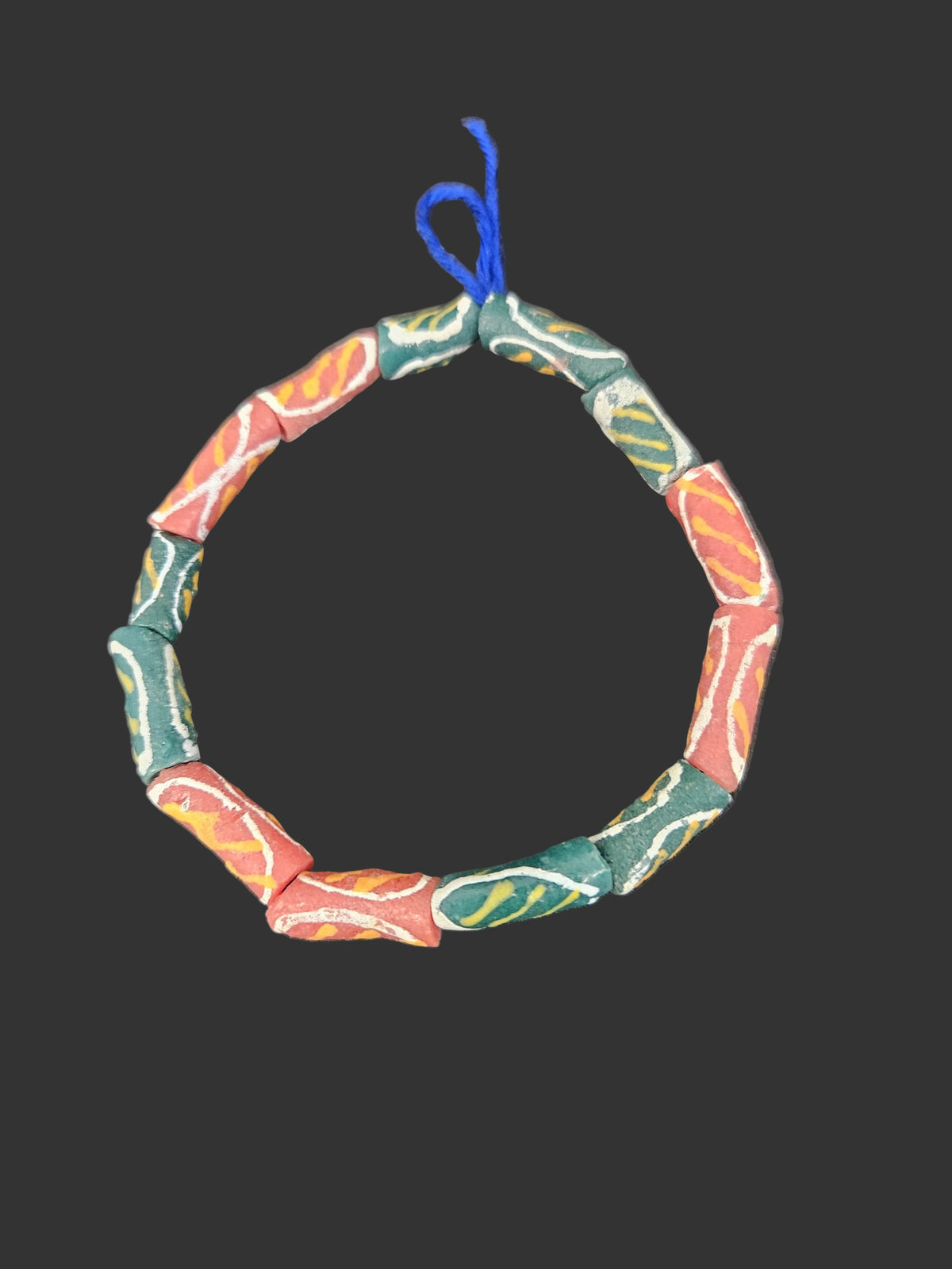 Authentic African Painted Glass Tube Beads from Ghana | Handmade Krobo Recycled Glass Jewelry Beads