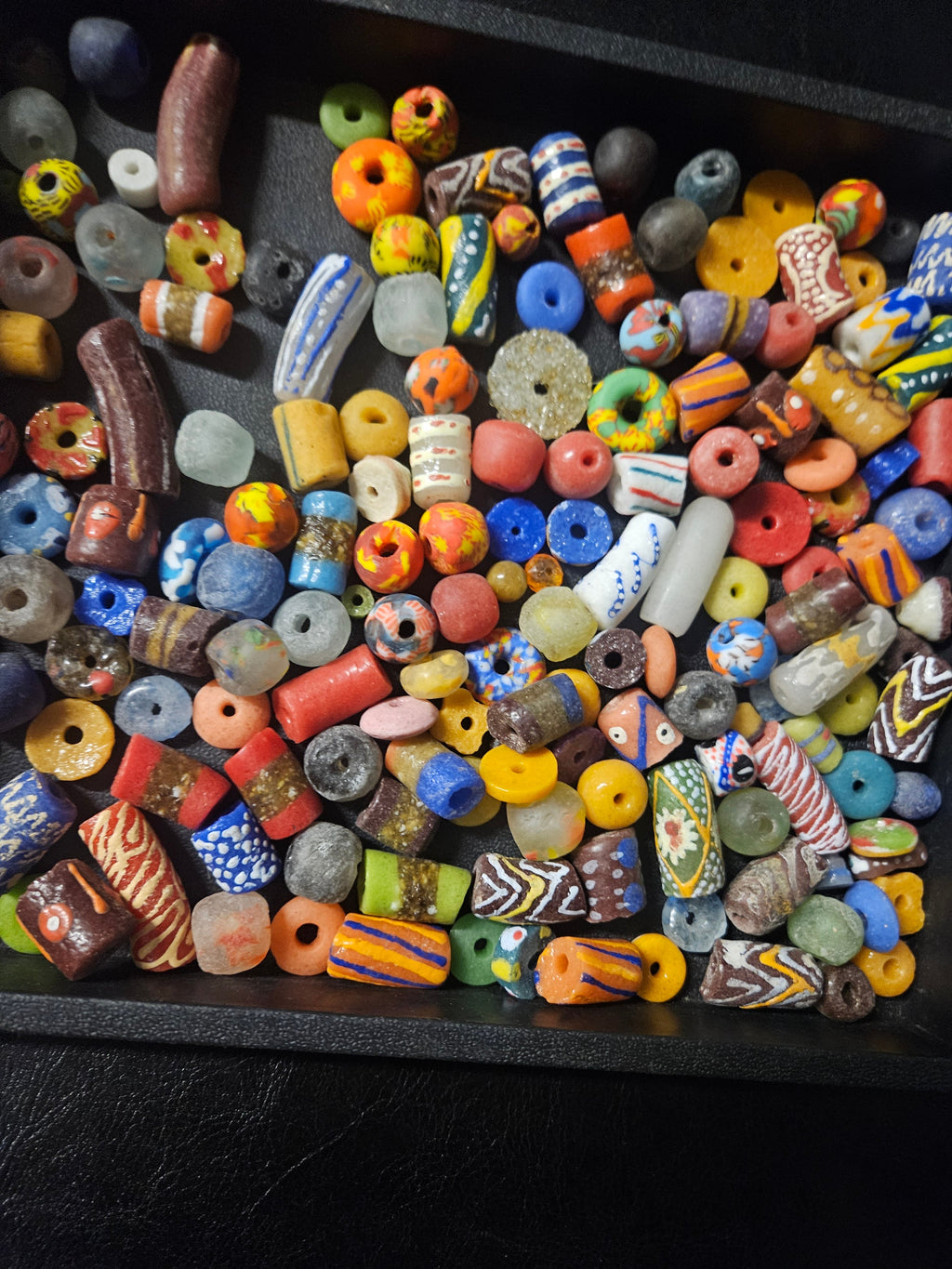 Designer African Bead Mix – Assorted Krobo Glass Beads, 1 Cup