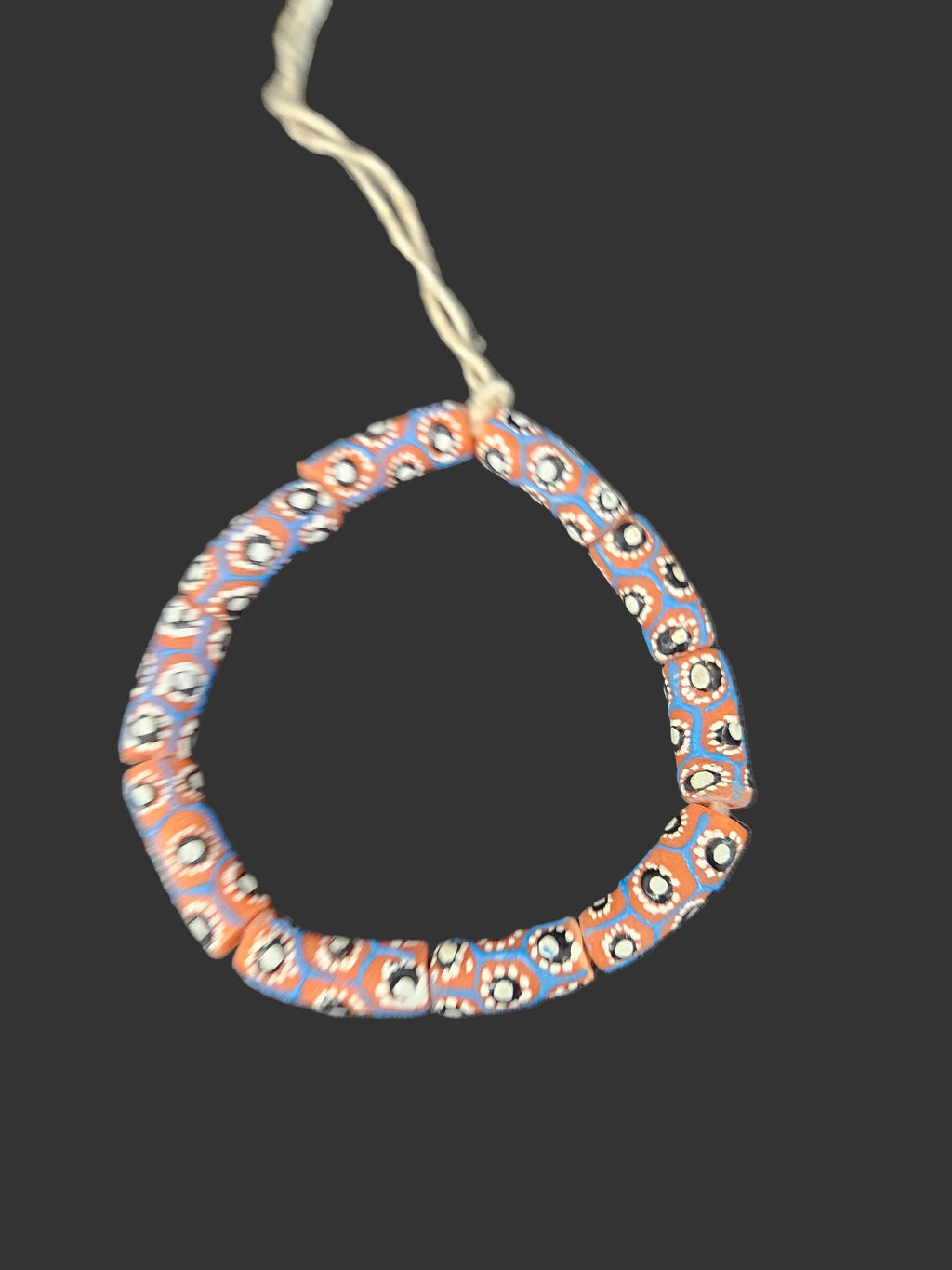 Authentic African Painted Glass Tube Beads from Ghana | Handmade Krobo Recycled Glass Jewelry Beads