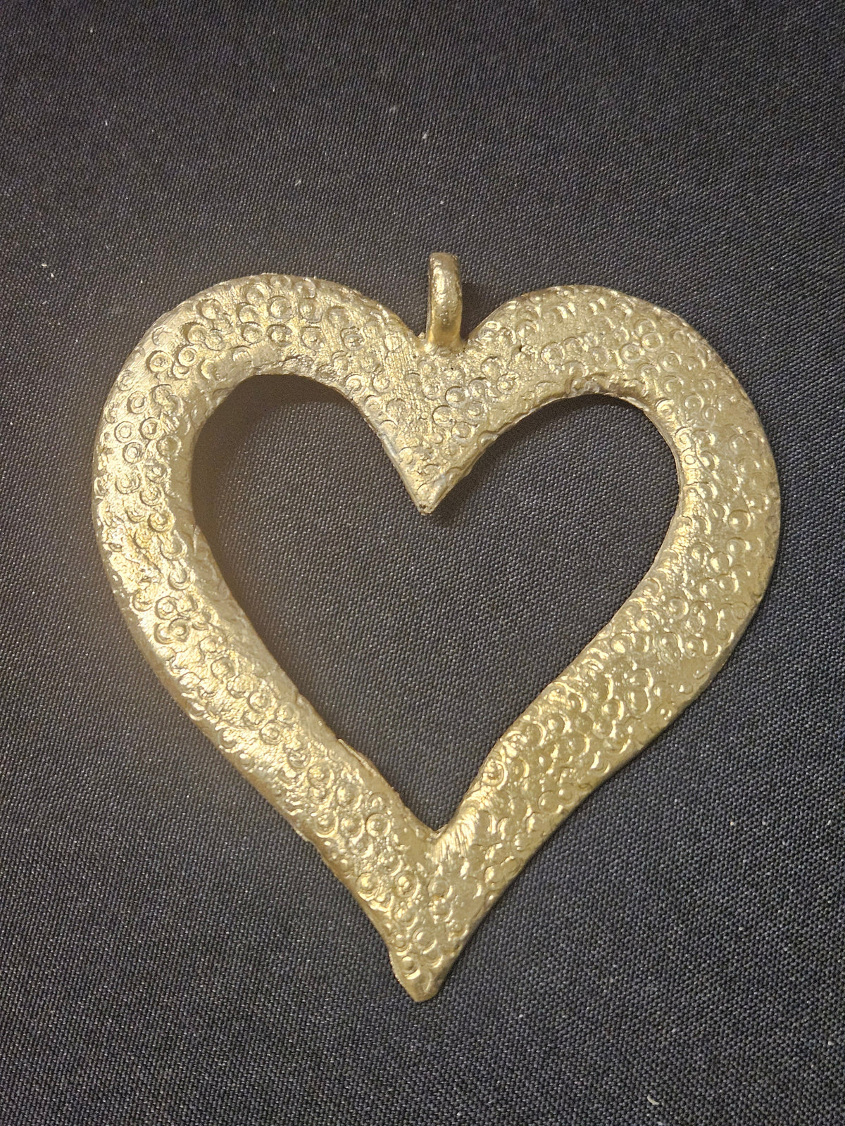 Oversized Akoma Ashanti Brass Pendant | Authentic Ghanaian Heart Adinkra Symbol | Handcrafted African Brass Statement Pendant