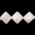 Rose Quartz Faceted Square Beads,