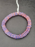 Royal Blue & Coral Krobo Glass Spacer Beads | Handcrafted Recycled Glass Beads from Ghana