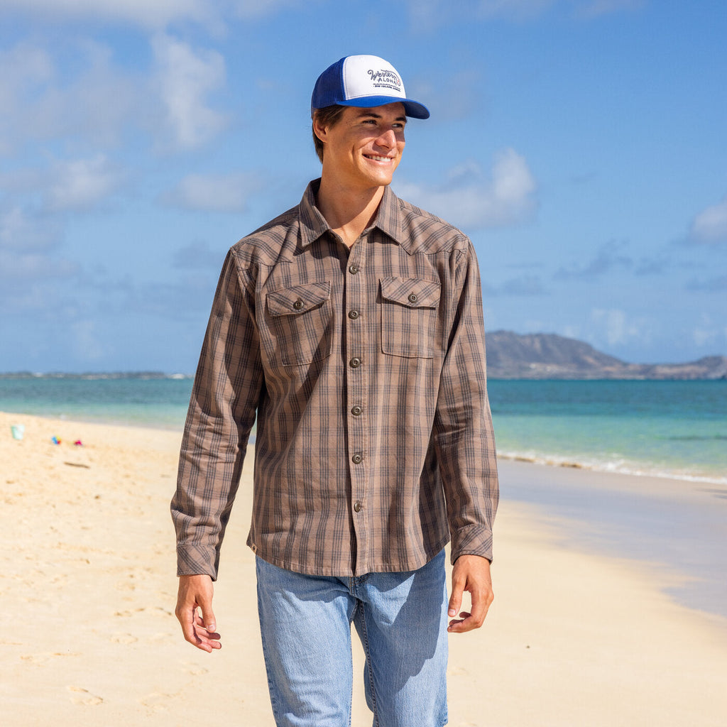 Waimea Overshirt Brown Charcoal Palaka