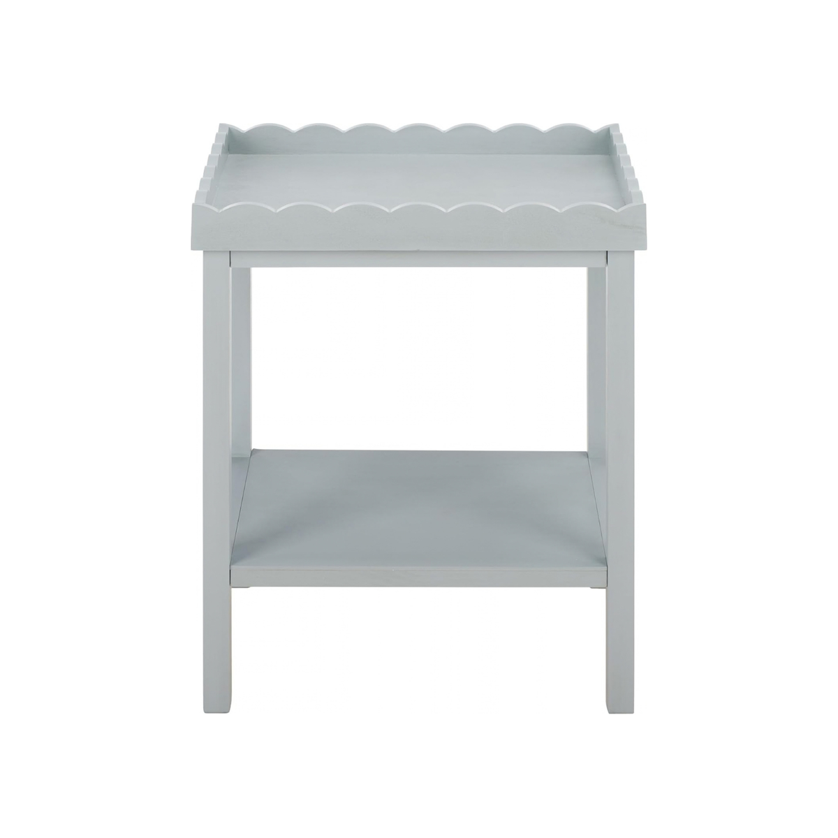 Hallie Scalloped Side Table in Blue Mist