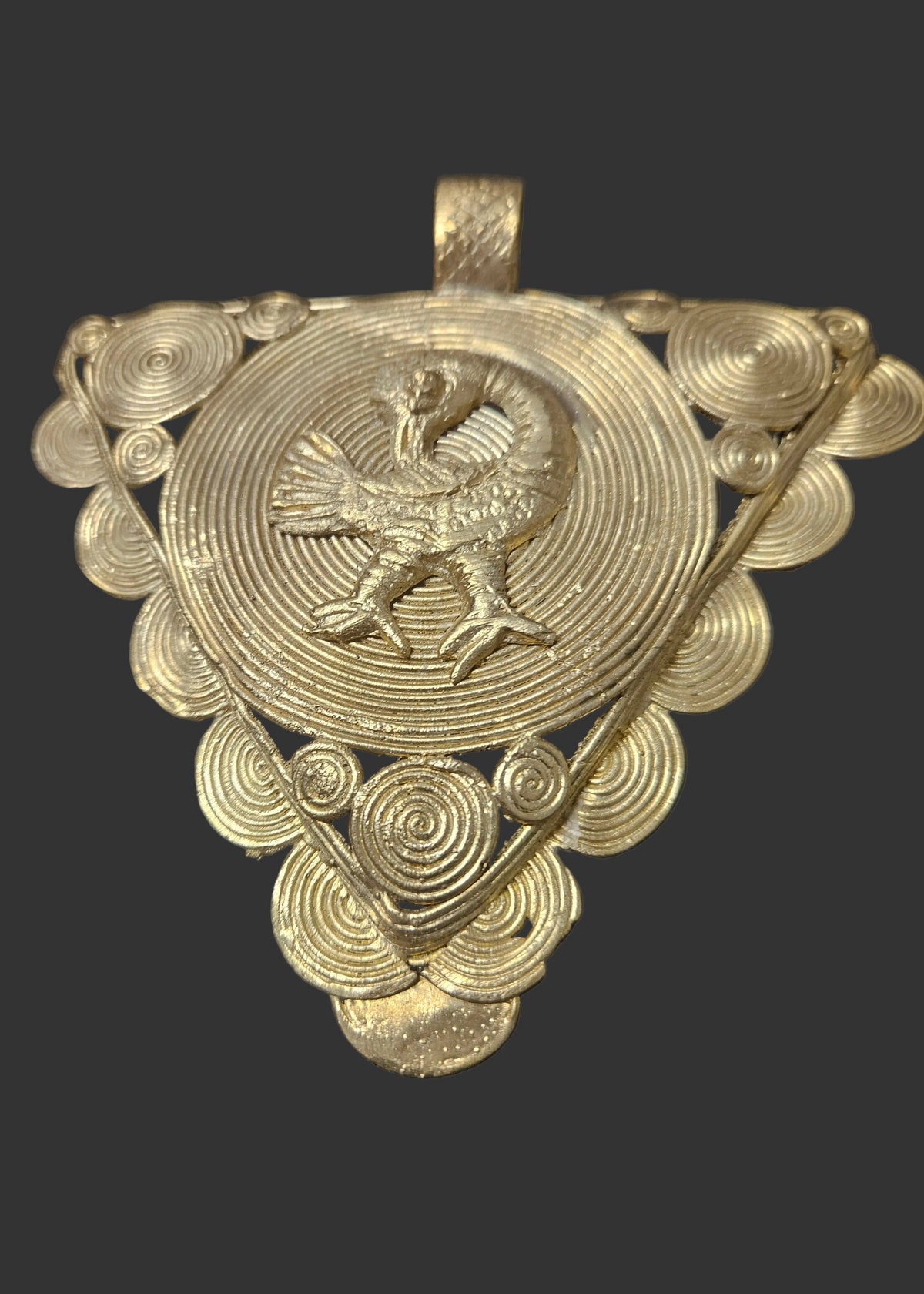 Sankofa Adinkra Symbol African Brass Pendant – Handmade in Ghana
