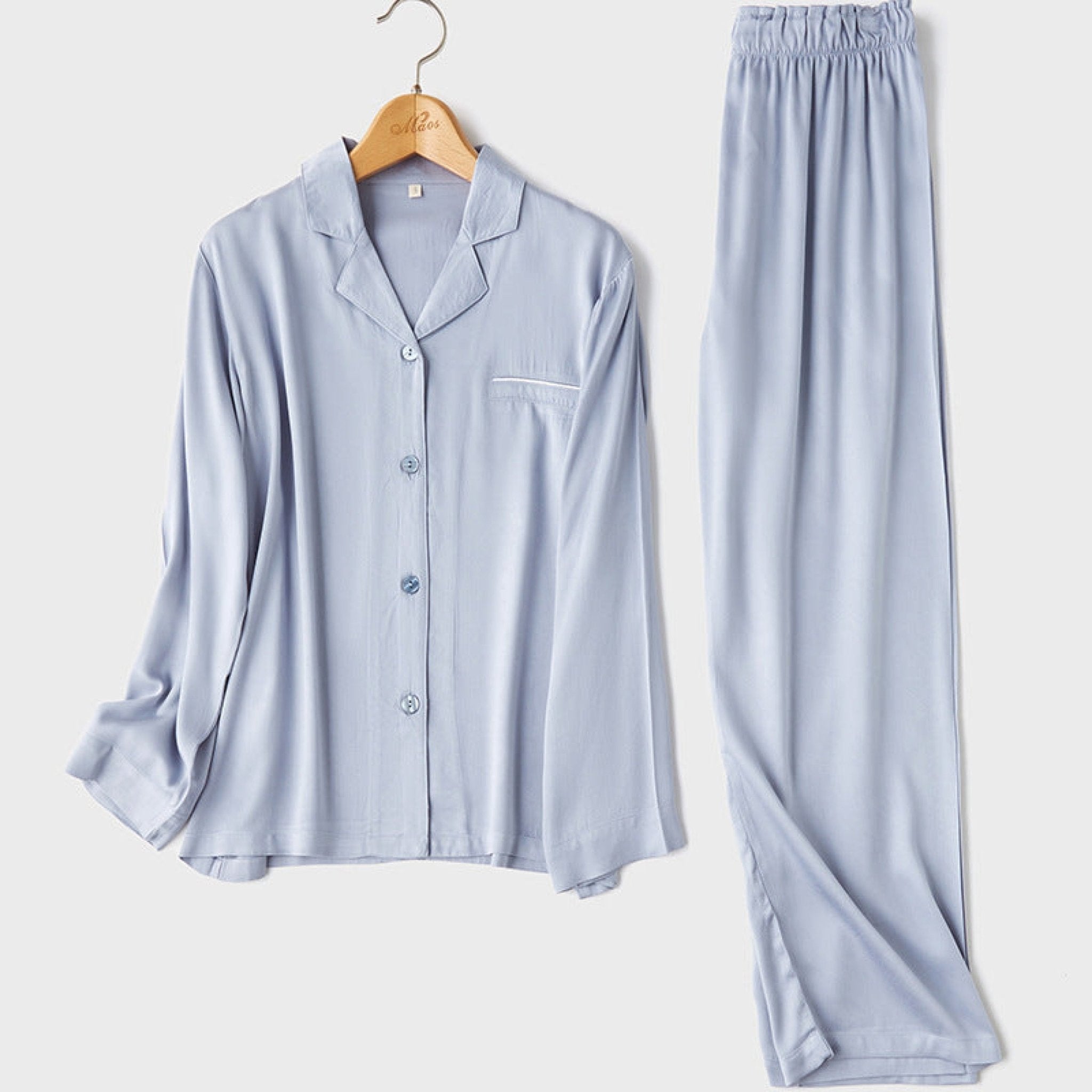 Silky Classic Morandi Silky Pajama Set / Green