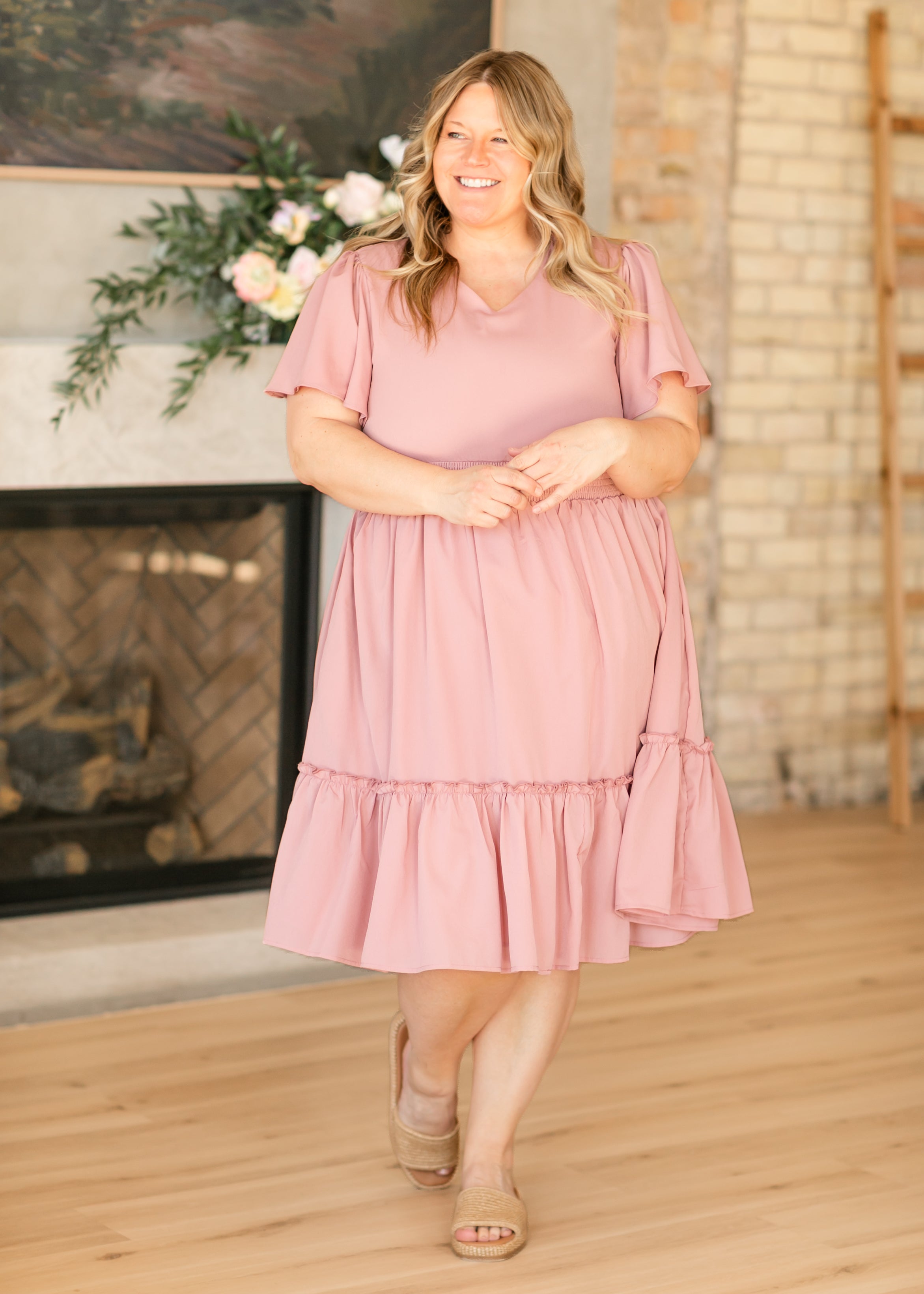 Sophie V-Neck Midi Dress