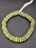 Spring Green & Cocoa Brown Krobo Glass Spacer Beads | Handcrafted Recycled Glass Beads from Ghana