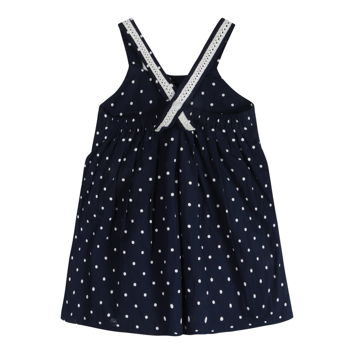 Starlit Nautical Breeze | Girls’ 100% Cotton Polka Dot Dress