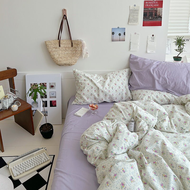 Sweet Floral Bedding Set / Pink