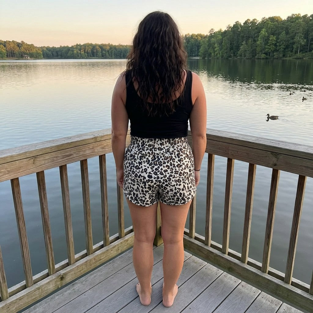 Women's Leopard Print High Waisted Shorts