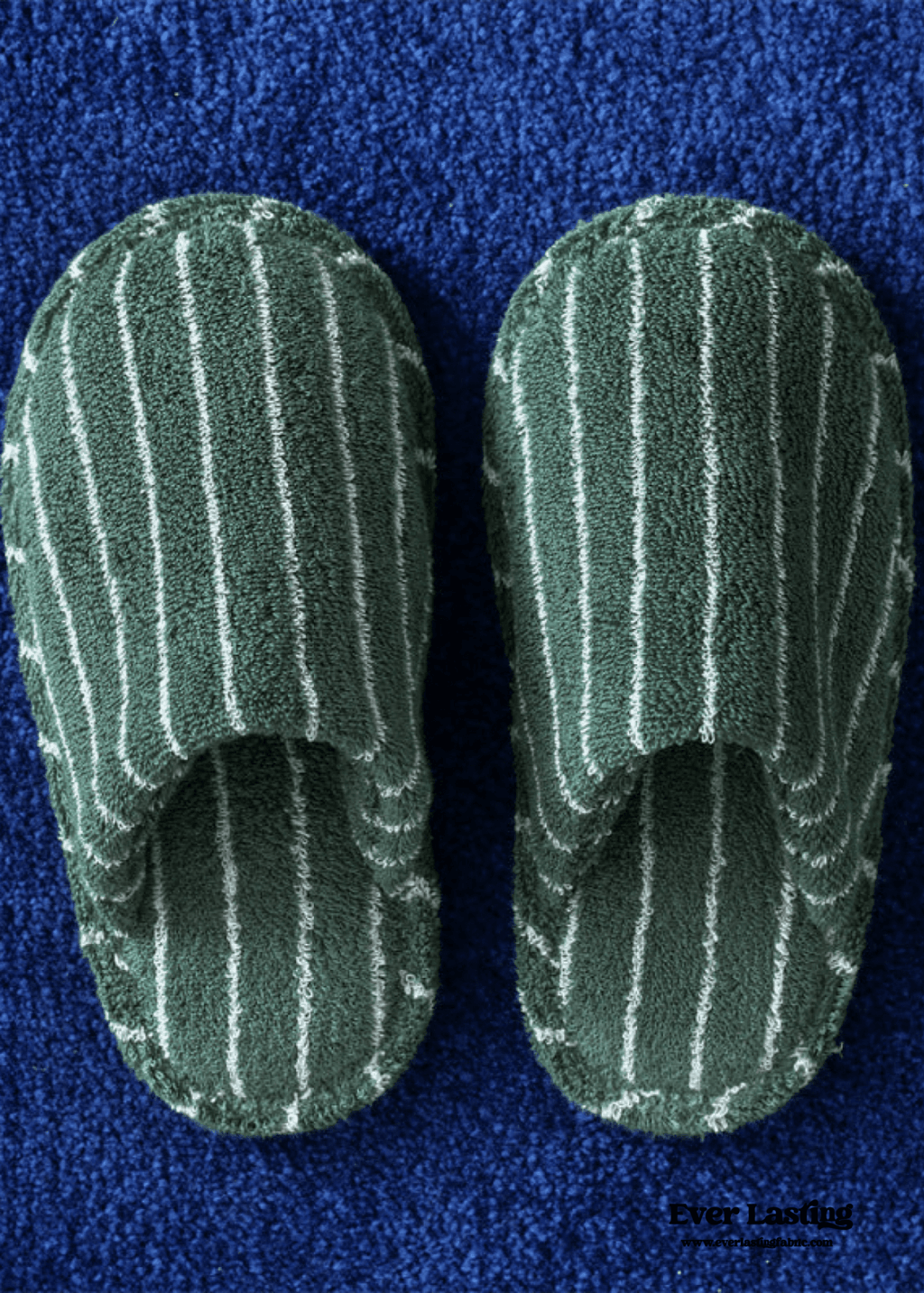 Thin Striped House Slippers / Blue