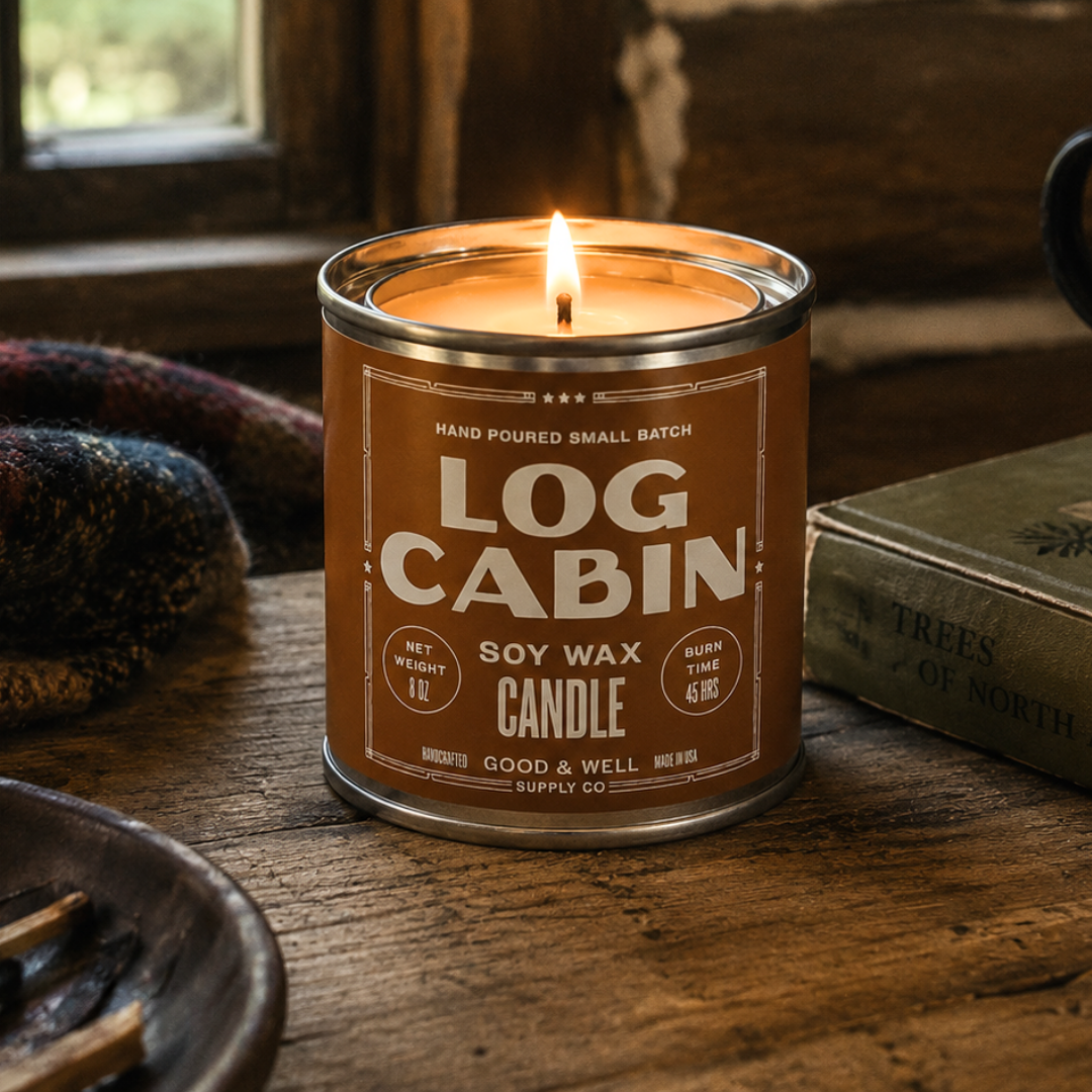 Log Cabin Happy Place Candle