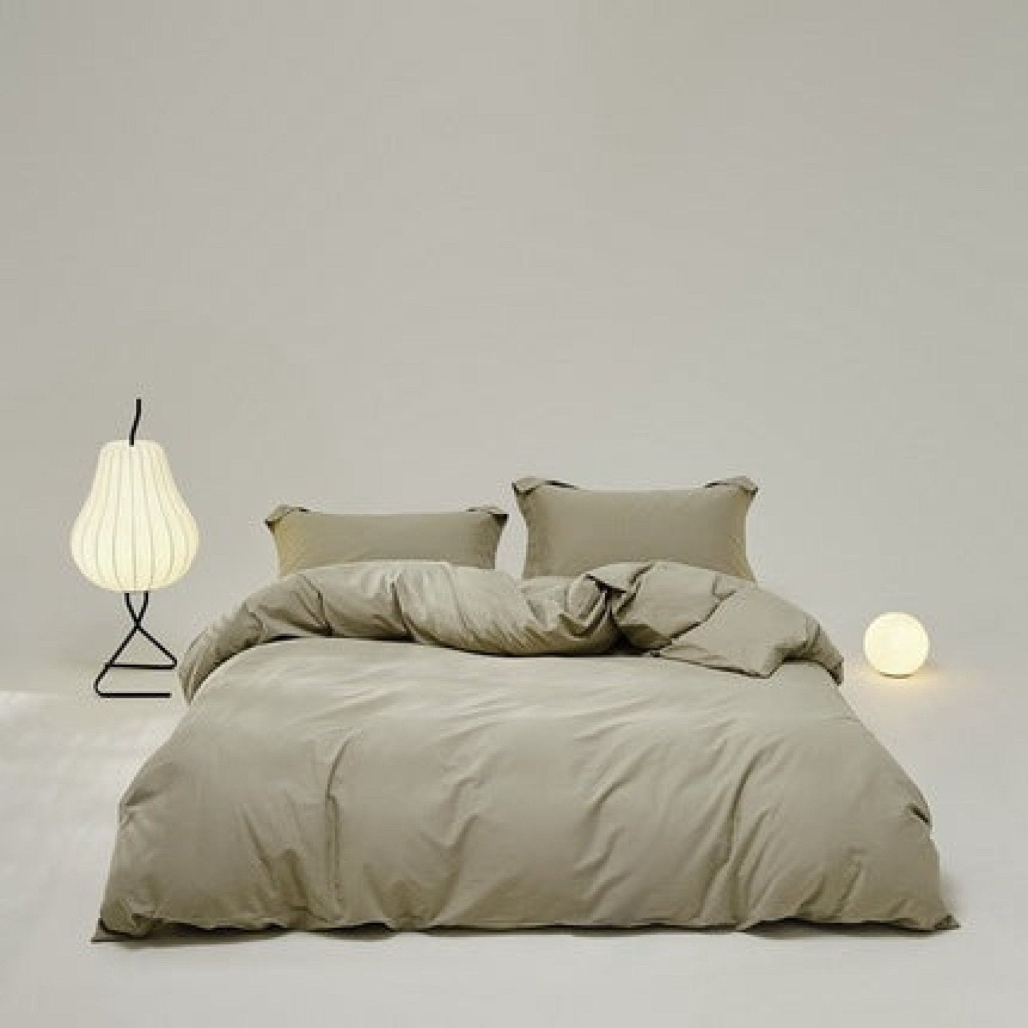 Velvære Luxe Solid Color Cotton Bedding Set / Brown