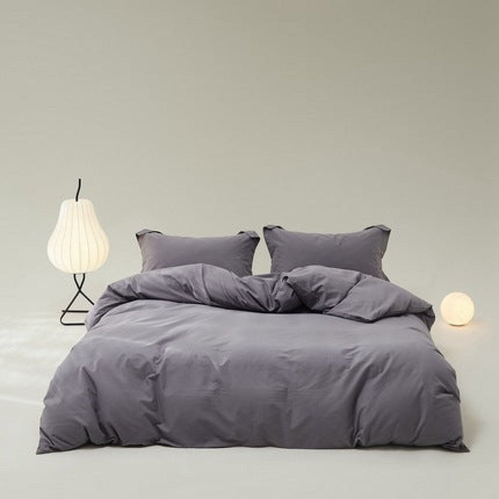 Velvære Luxe Solid Color Cotton Bedding Set / Brown