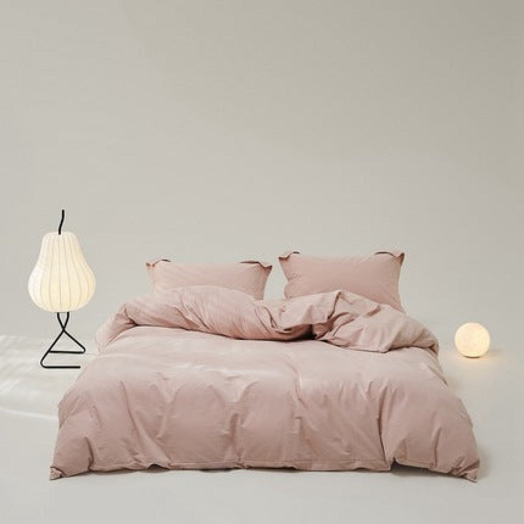 Velvære Luxe Solid Color Cotton Bedding Set / White