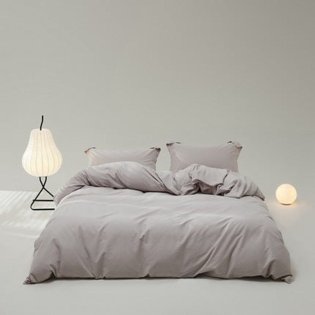 Velvære Luxe Solid Color Cotton Bedding Set / White