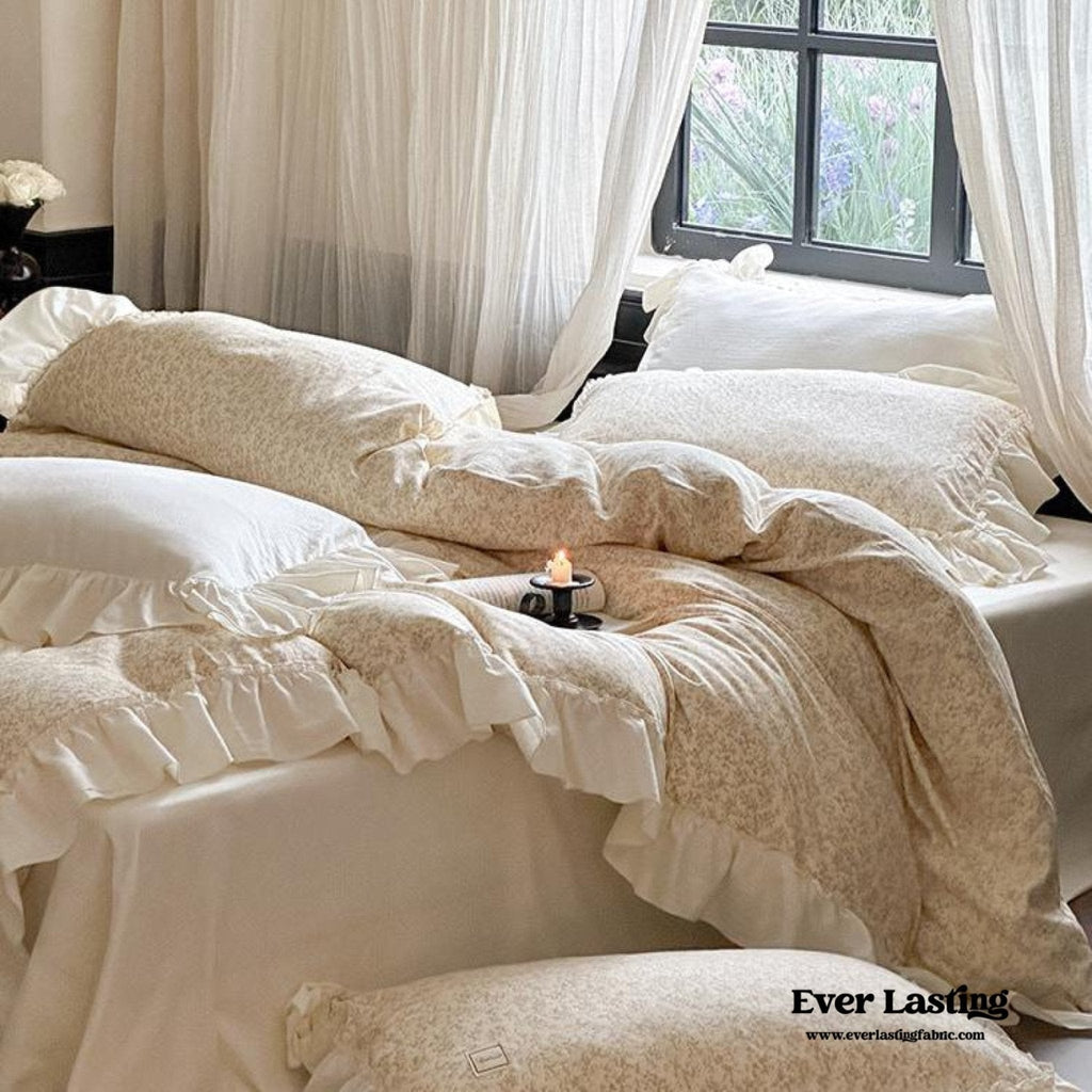 Vivienne Floral Double Gauze Bedding Set / Blue Ocean