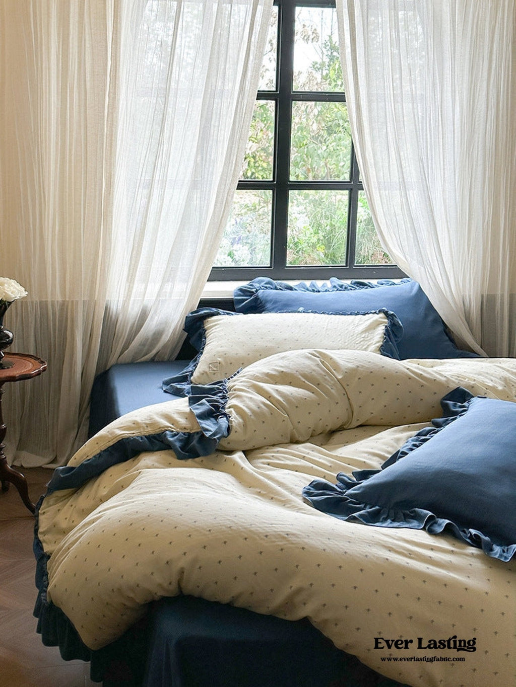 Vivienne Floral Double Gauze Bedding Set / Blush Pink