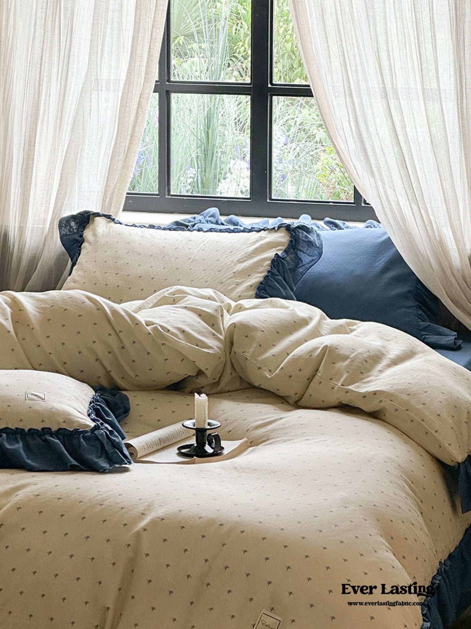 Vivienne Floral Double Gauze Bedding Set / Blush Pink