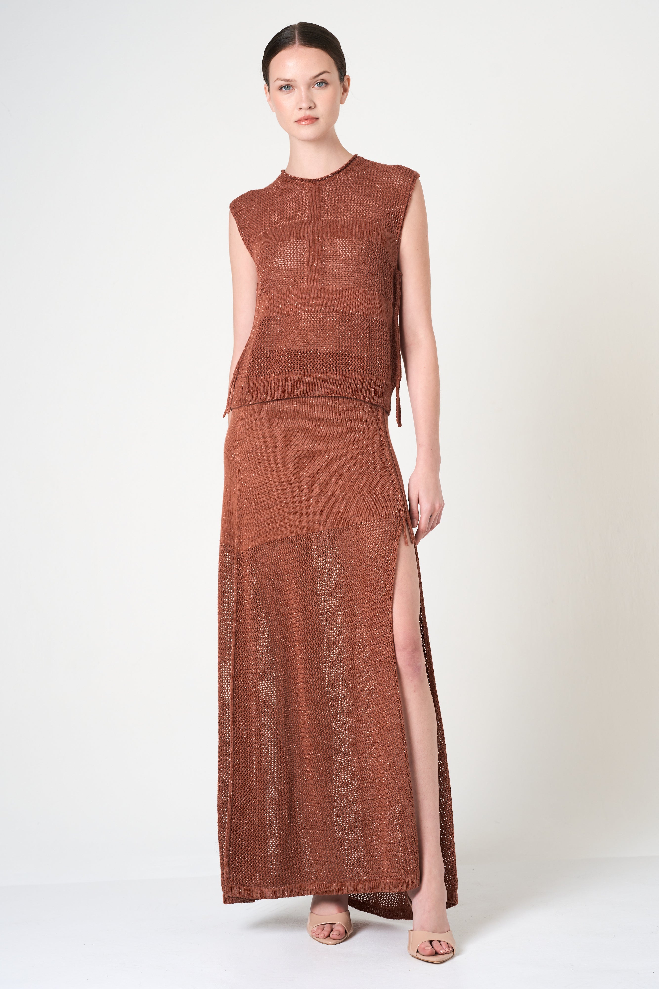 Luxe Sleeveless Top in Brick