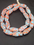 XL Coastal Fusion Krobo Recycled Glass Beads | Handmade African Statement Beads from Ghana