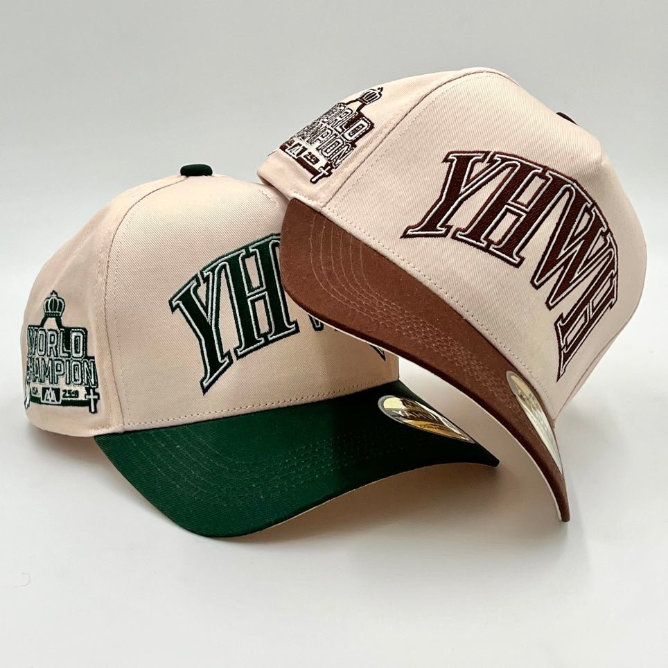[PRE-ORDER - SHIPS MID-OCTOBER] ‘YHWH’ Structured SnapBack - Cream/Billiard Green